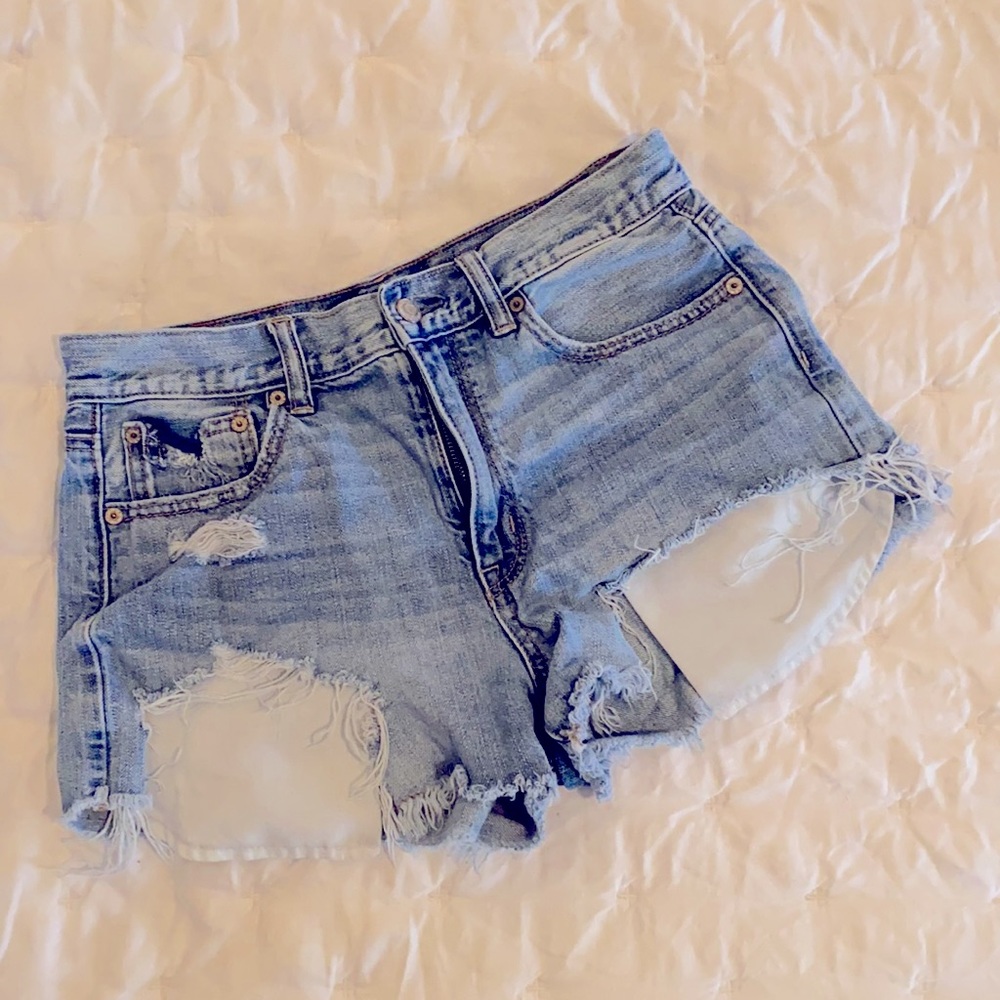 American Eagle Vintage High-Rise distressed shorts